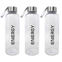 Foto van Concorde drinkfles/waterfles/bidon - 3x - 570 ml - energy - zwart - kunststof - drinkflessen