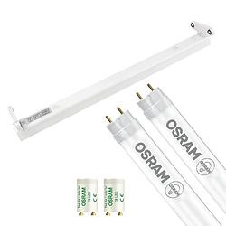 Foto van Led tl armatuur met t8 buis - osram substitube value em 865 - aigi dybolo - 60cm dubbel - 15.2w - helder/koud wit 6500k