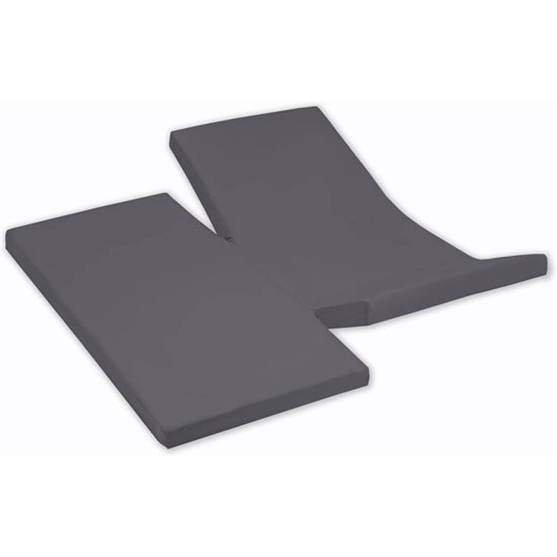 Foto van Damai dubbele split topper hoeslaken antraciet 15 cm (katoen)-200 x 220 cm