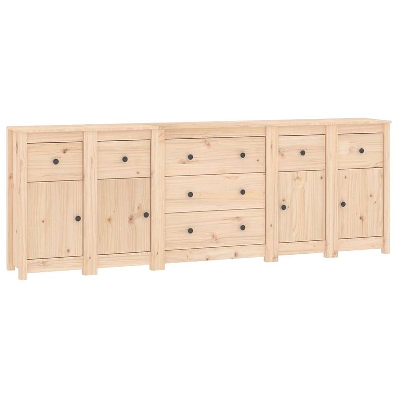 Foto van Vidaxl dressoir 230x35x80 cm massief grenenhout