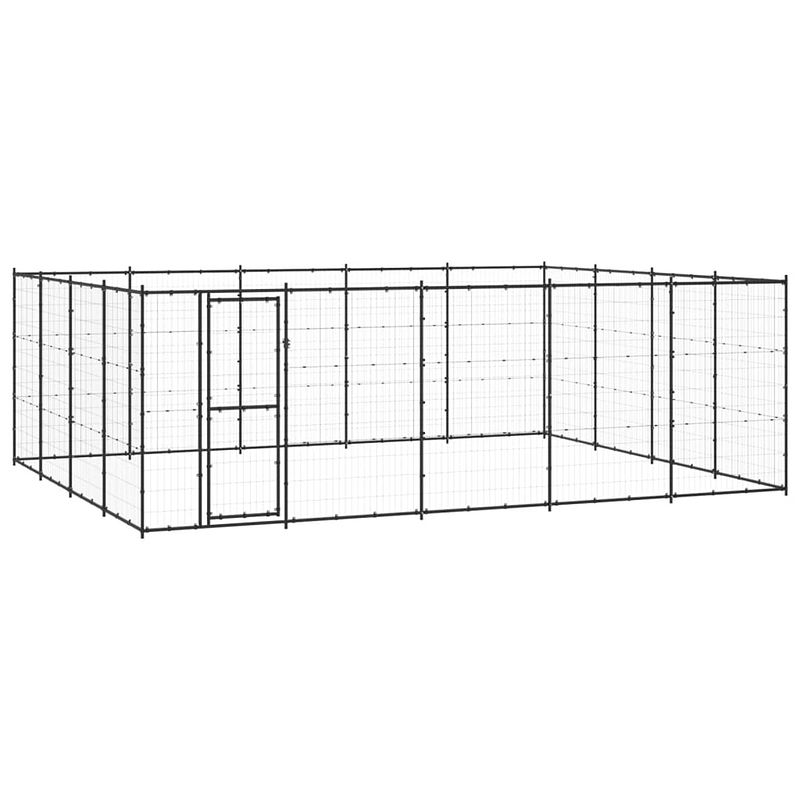 Foto van Vidaxl hondenkennel 24,2 m² staal