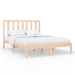 Foto van The living store houten bedframe - grenenhout - 205.5 x 126 x 100 cm - onbehandeld