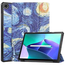 Foto van Basey lenovo tab m10 plus (3e gen) hoesje kunstleer hoes case cover - sterrenhemel