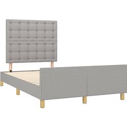 Foto van The living store bedframe - hoofdeind - 203 x 126 x 118/128 cm - lichtgrijs