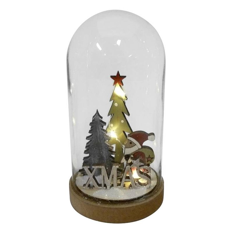 Foto van Peha kerststolp xmas led 24 x 16 cm glas bruin/transparant