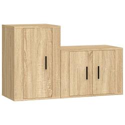 Foto van The living store tv-meubelset sonoma eiken - 57x34.5x40 cm - 40x34.5x60 cm