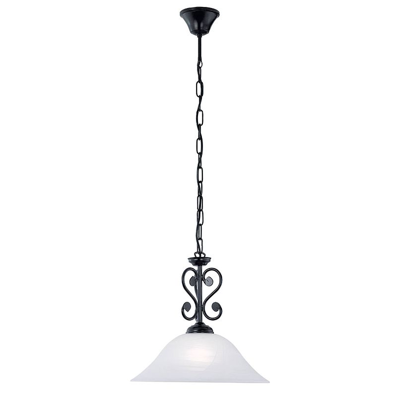 Foto van Eglo murcia - hanglamp - 1 lichts - ø380mm. - zwart - wit