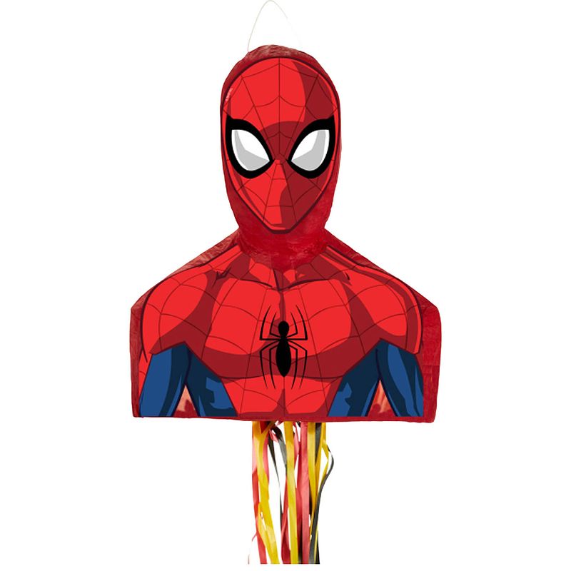 Foto van Folat pinata spiderman - rood - papier - 50 x 40 cm - feestartikelen verjaardag - pinatas