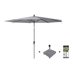 Foto van Platinum riva parasol 3 m. rond - premium - manhattan + voet + hoes