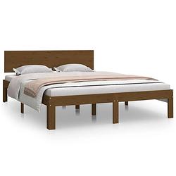 Foto van Vidaxl bedframe massief hout honingbruin 150x200 cm 5ft king size