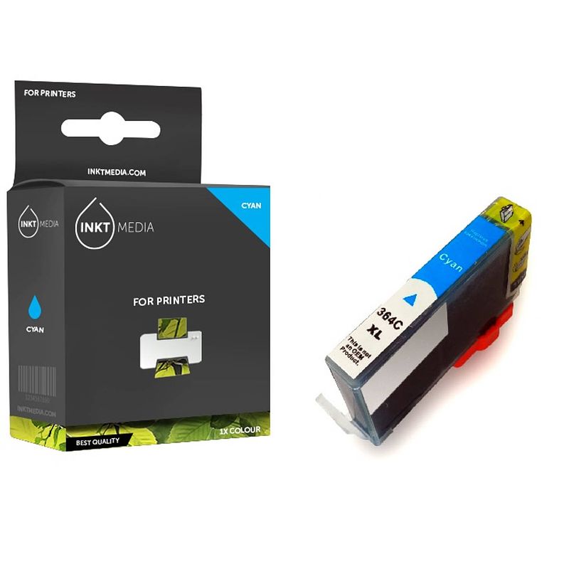 Foto van Inktmedia® -navulinkt - geschikt hp 364xl cb323ee inktcartridge cyaan hoge capaciteit - navul inkt - refill inkt