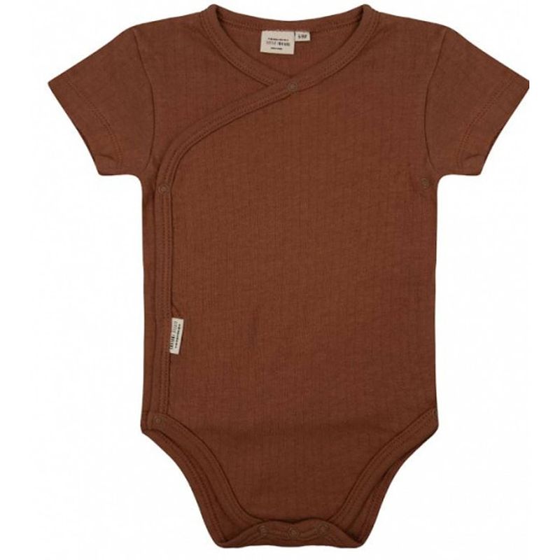 Foto van Little indians onesie short amber brown junior katoen bruin mt 56