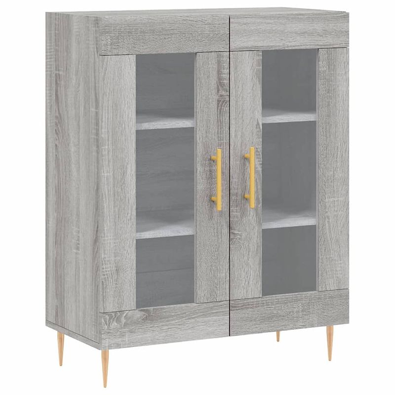 Foto van Vidaxl dressoir 69,5x34x90 cm bewerkt hout grijs sonoma eikenkleurig