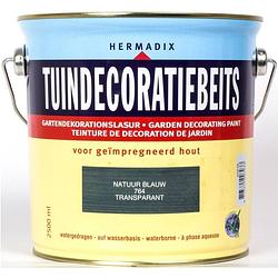 Foto van Hermadix - tuindecoratiebeits 764 natuur blauw 2500 ml