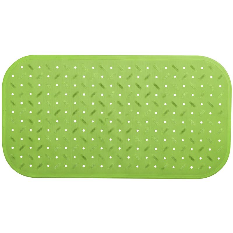 Foto van Msv douche/bad anti-slip mat badkamer - rubber - limegroen - 36 x 76 cm - badmatjes