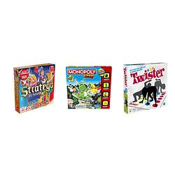 Foto van Spellenbundel - bordspellen - 3 stuks - stratego junior & monopoly junior & twister