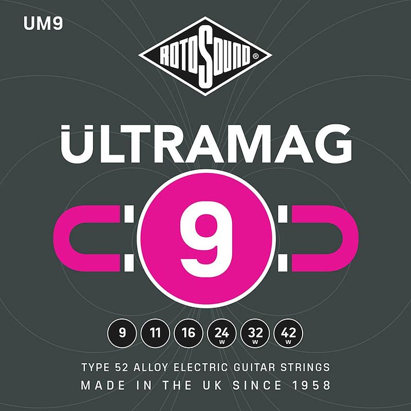 Foto van Rotosound ultramag um9 snarenset voor elektrische gitaar