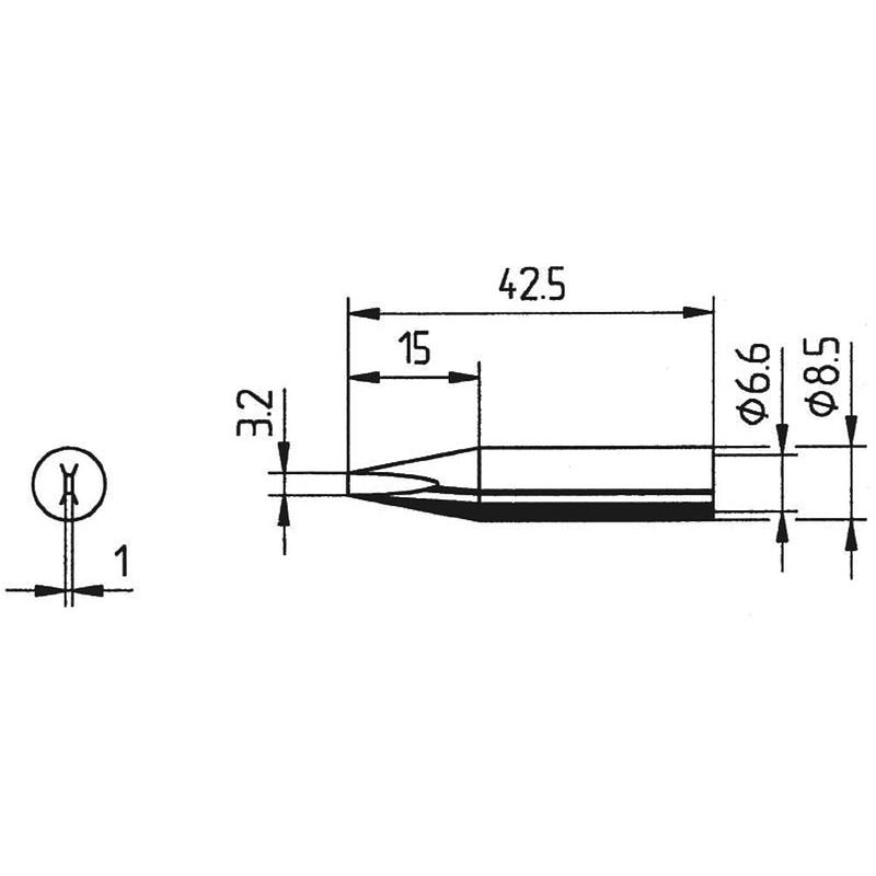 Foto van Ersa 842 ed soldeerpunt beitelvorm grootte soldeerpunt 3.2 mm inhoud: 1 stuk(s)