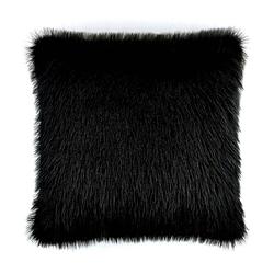 Foto van Heckett & lane fake fur sierkussen perle - black is black 48x48cm