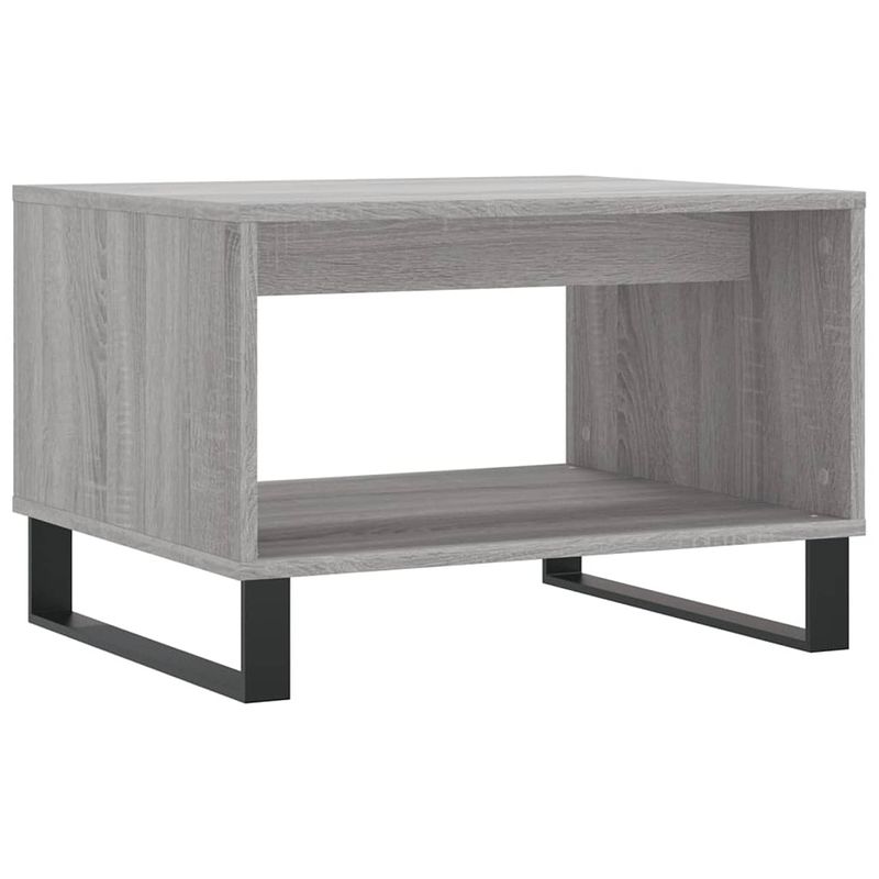 Foto van Vidaxl salontafel 60x50x40 cm bewerkt hout grijs sonoma eikenkleurig