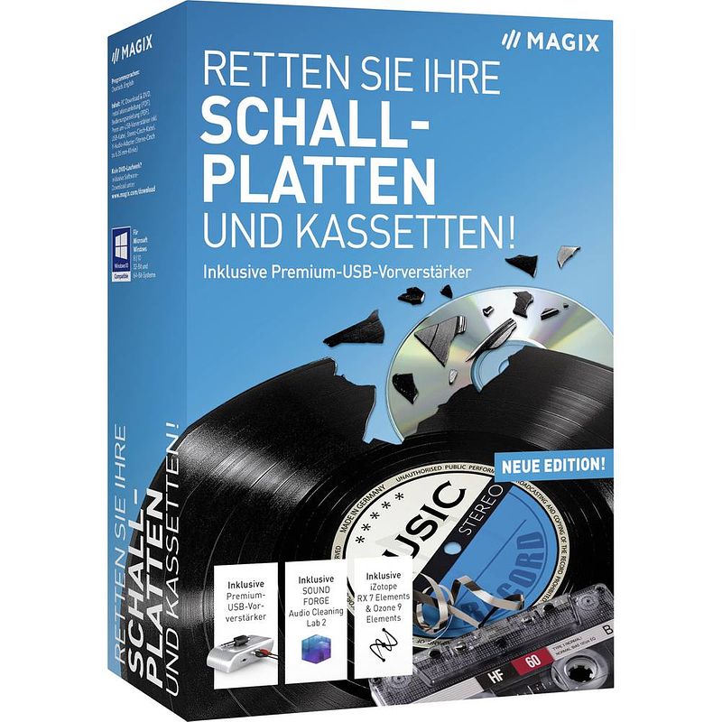 Foto van Magix retten sie ihre schallplatten & kassetten! (2021) volledige versie, 1 licentie windows digitaliseersoftware