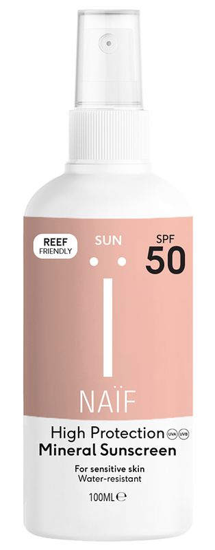 Foto van Naif sun spf50 mineral sunscreen spray