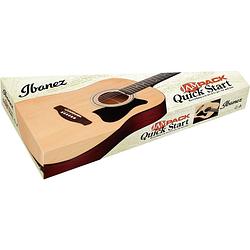 Foto van Ibanez v50njp open pore natural jam pack quick start westerngitaar-pakket