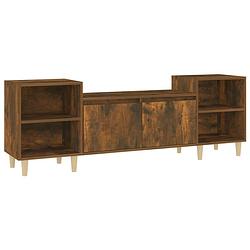 Foto van The living store tv-meubel gerookt eiken - 160 x 35 x 55 cm - bewerkt hout - stijlvol design