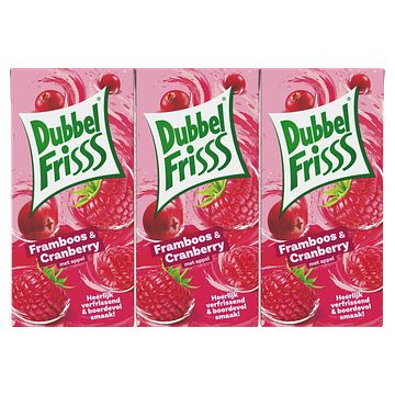 Foto van Dubbelfrisss framboos & cranberry 6 x 0, 2l bij jumbo