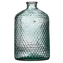 Foto van Natural living bloemenvaas scubs bottle - helder geschubt transparant - glas - d18 x h31 cm - vazen