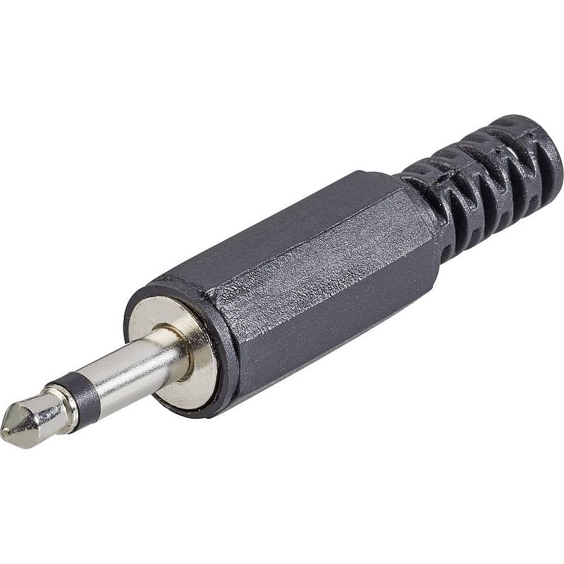 Foto van Tru components 1559792 jackplug 3.5 mm stekker, recht aantal polen: 2 mono zwart 1 stuk(s)