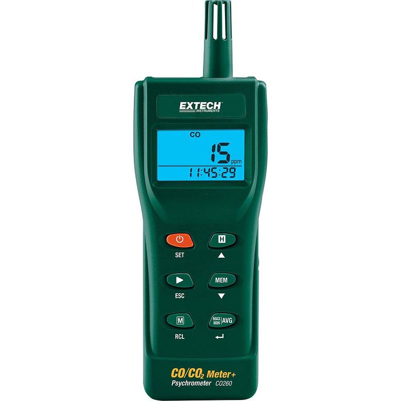 Foto van Extech co260 kooldioxidemeter 0 - 9999 ppm