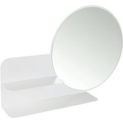 Foto van Gorillz clever wandspiegel met plankje - industriële spiegel - 85 x 56 cm - wit