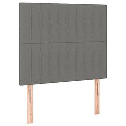 Foto van The living store hoofdbord - hoofdeind - donkergrijs - 90 x 5 x 118/128 cm - stof/ hout - verstelbare hoogte