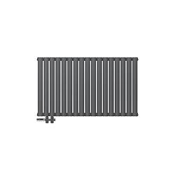 Foto van Paneelradiator dubbellaags 600x1020 mm antraciet met onderaansluitset ml-design