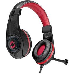 Foto van Speedlink legatos over ear headset gamen kabel stereo zwart, rood volumeregeling