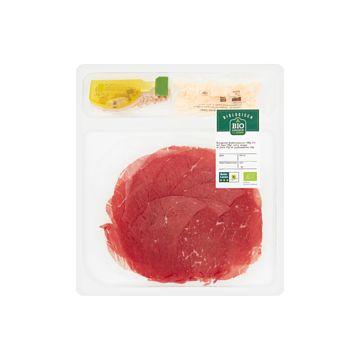 Foto van Jumbo biologisch rundercarpaccio met kaas, extra vergine olijfolie en pijnboompitten 120g