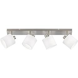 Foto van Led plafondspot - trion torry - e14 fitting - 4-lichts - rechthoek - mat nikkel - aluminium