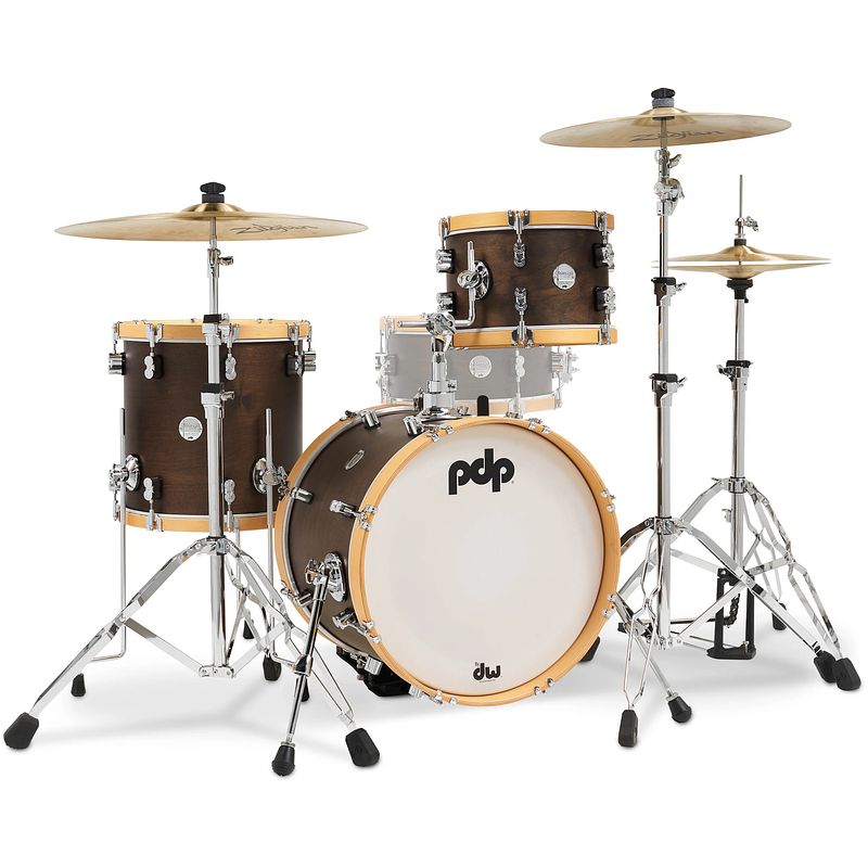 Foto van Pdp drums pdcc1803wn concept classic walnut stain 3d. bebop shellset