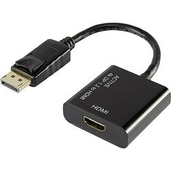 Foto van Renkforce rf-4222524 displayport / hdmi adapter [1x displayport stekker - 1x hdmi-bus] zwart vergulde steekcontacten 10.00 cm