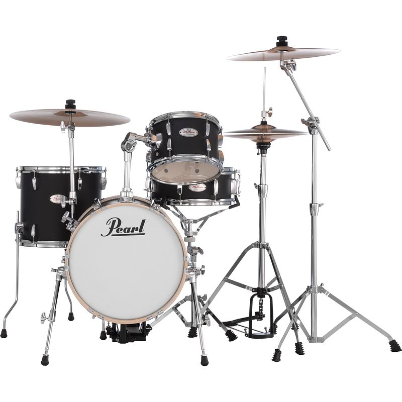 Foto van Pearl mt564/c-d752 midtown compact 4-delig drumstel incl. hardware matte black