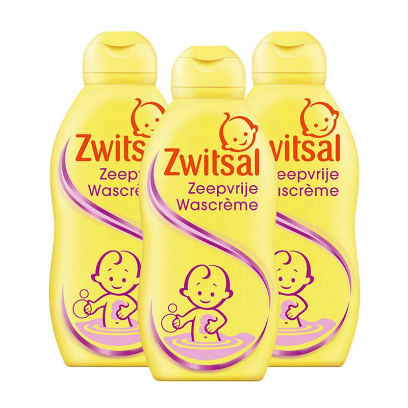 Foto van Zwitsal - zeepvrije wascreme - 3 x 200ml - voordeelpack