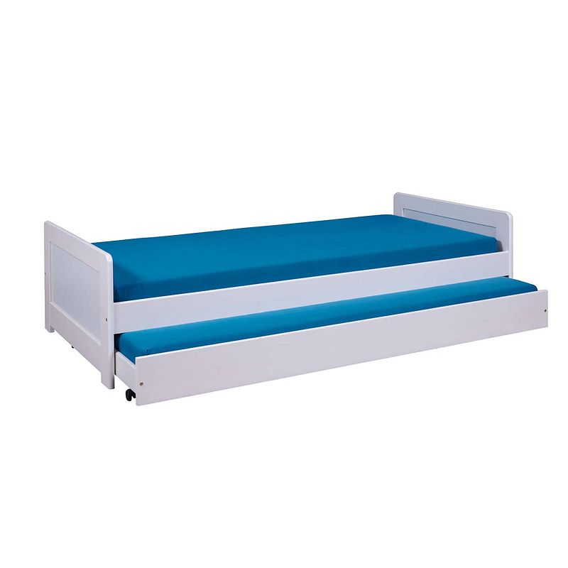 Foto van Surf bed 90x200cm met 1 uitschuifbaar bed wit.