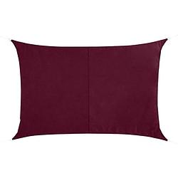 Foto van Polyester schaduwdoek/zonnescherm curacao rechthoekig bordeaux rood 3 x 4 meter - schaduwdoeken