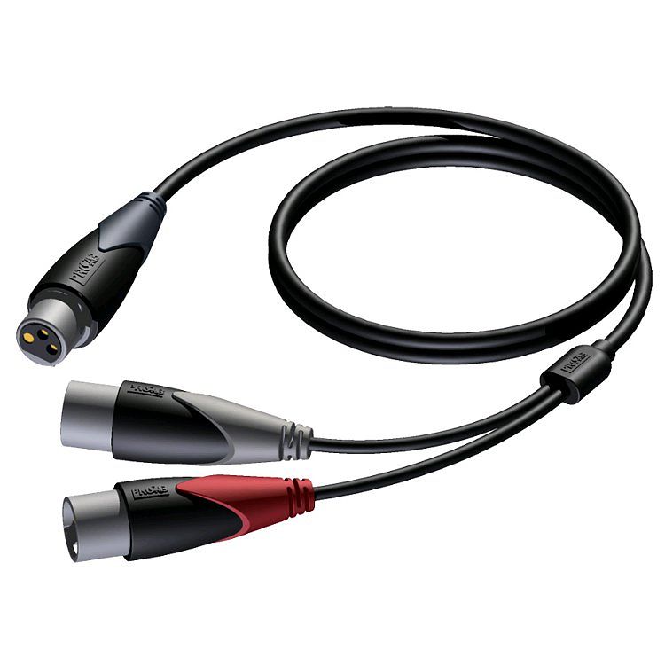 Foto van Procab cla735 classic 1x xlr female - 2x xlr male kabel 1.5m