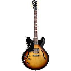 Foto van Gibson original collection es-345 lh vintage burst linkshandige semi-akoestische gitaar met koffer