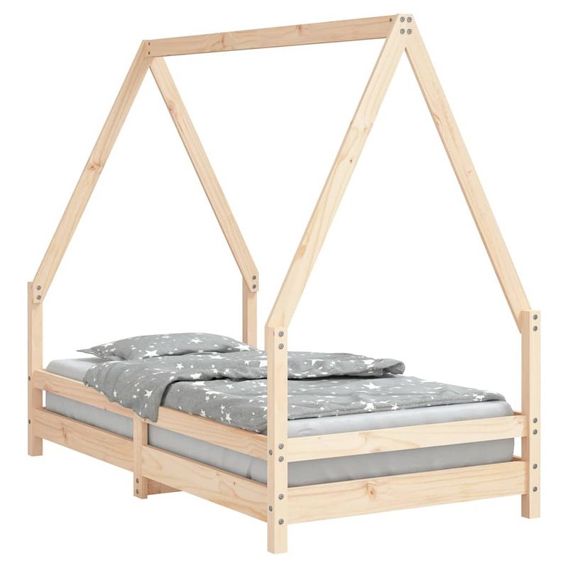 Foto van Vidaxl kinderbedframe 80x160 cm massief grenenhout