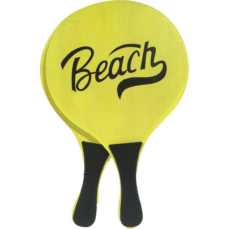 Foto van Houten beachball set neon geel - beachballsets