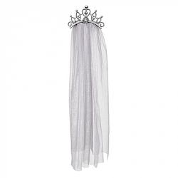 Foto van Boland tiara zombie dames polyester wit/zilver one-size