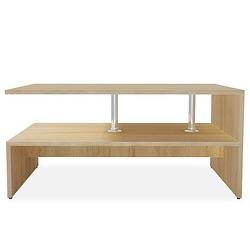 Foto van The living store salontafel modern eiken - 90 x 59 x 42 cm - stabiel en duurzaam